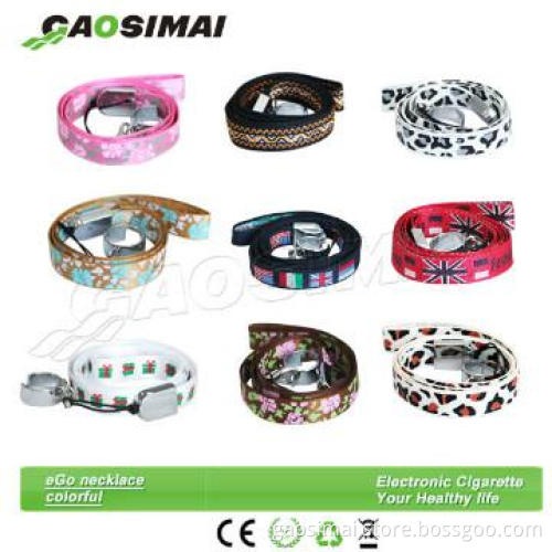 e-cigarette necklace/ego necklace with metal ring clip